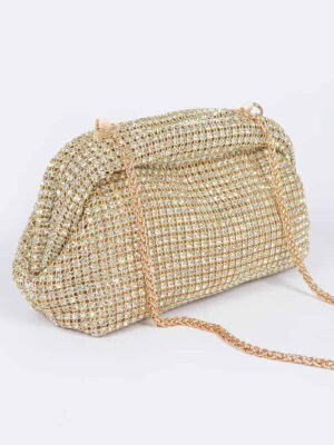 Oversize Rhinestone Convertible Soft Clutch Bag